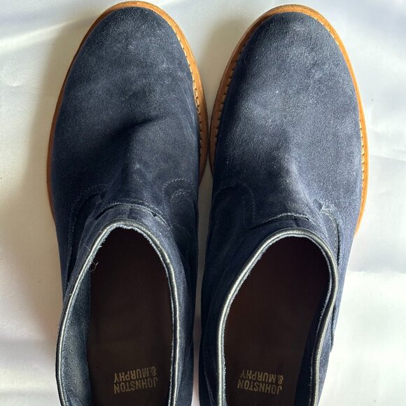 Women's Navy Blue Suede Johnston & Murphy Booties - Picture 3 of 6